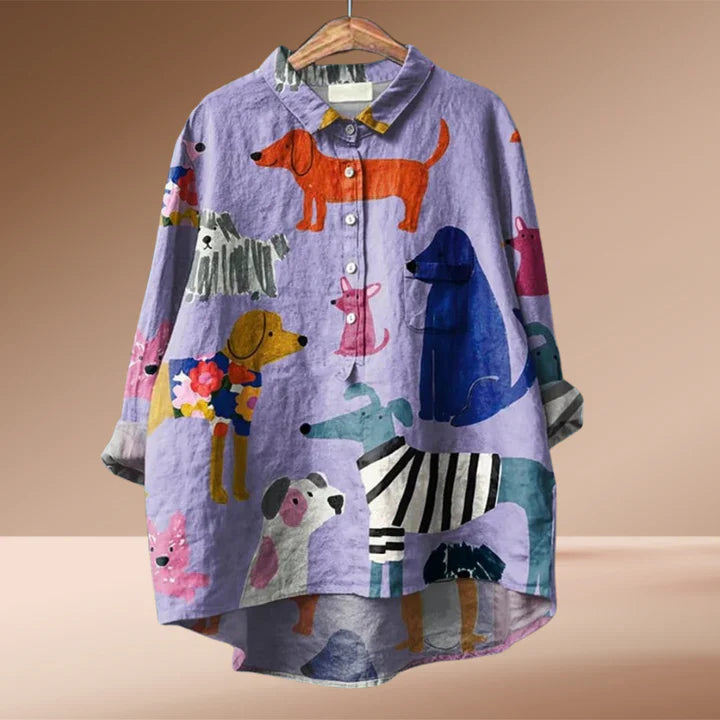 Klara™ - Dameshemd met honden