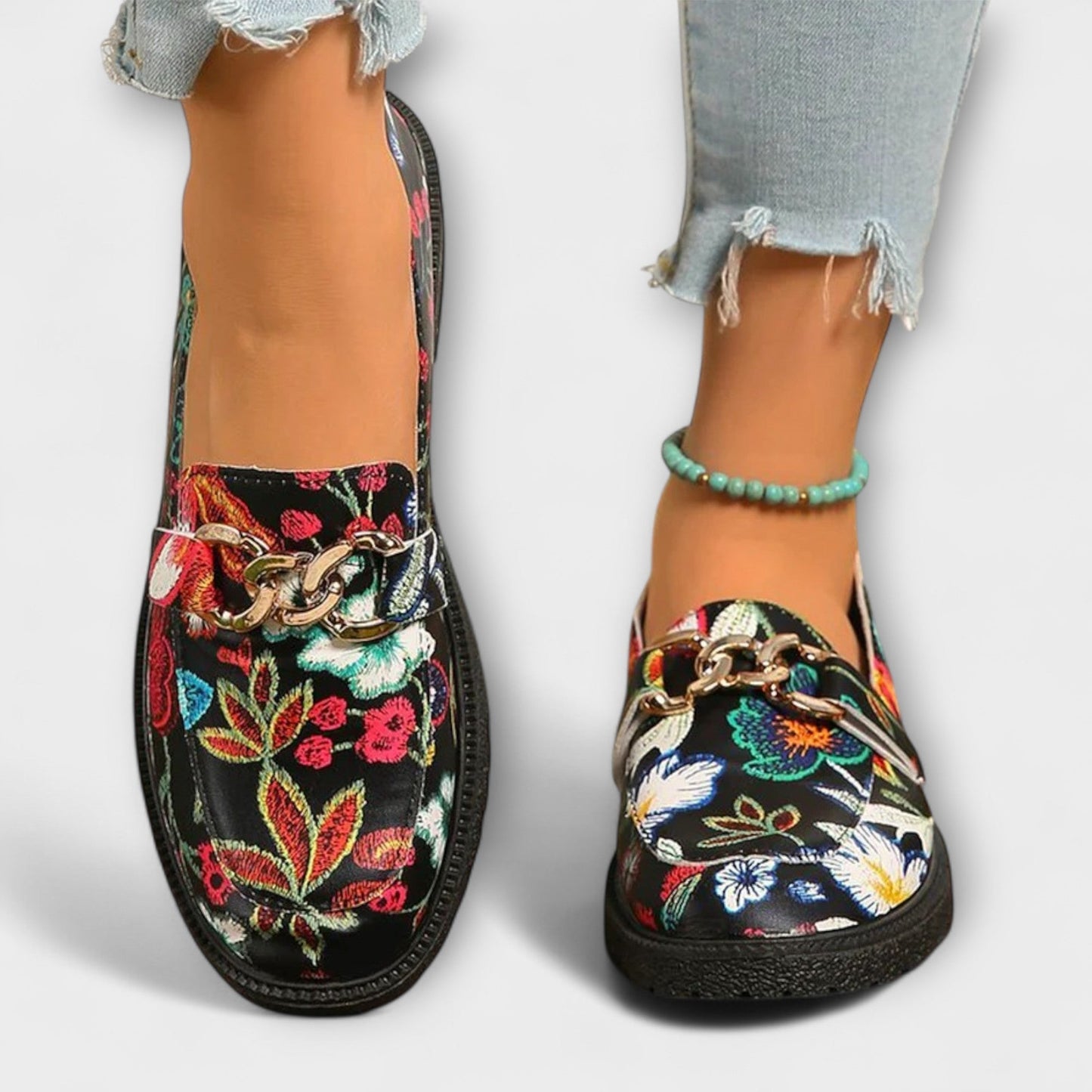 Tonny™ | Multicolor Instappers met Bloemenmotief