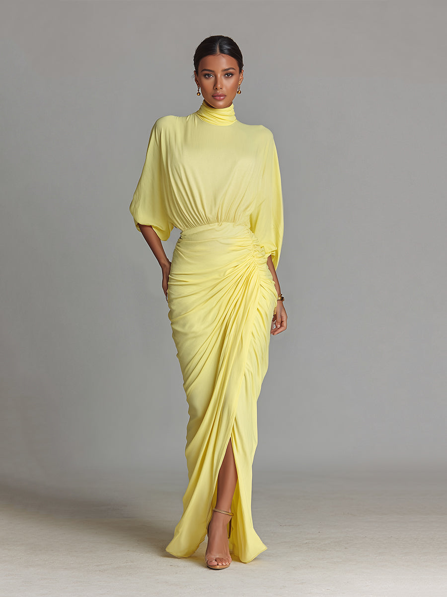 Maxi Jurk Comfortabel in Levendige Gele Mix