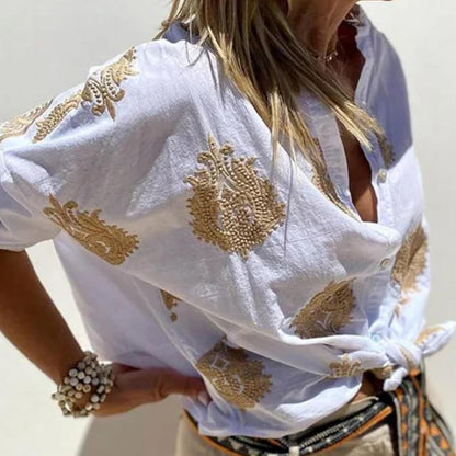 Renata - Comfortabele Bedrukte blouse