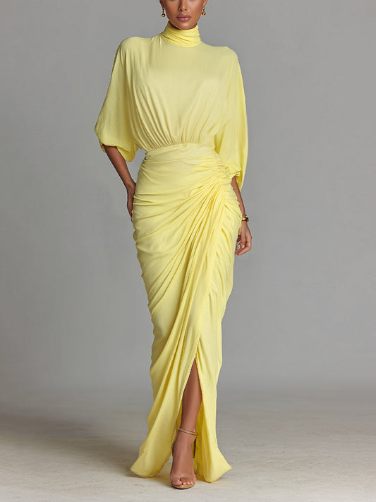 Maxi Jurk Comfortabel in Levendige Gele Mix