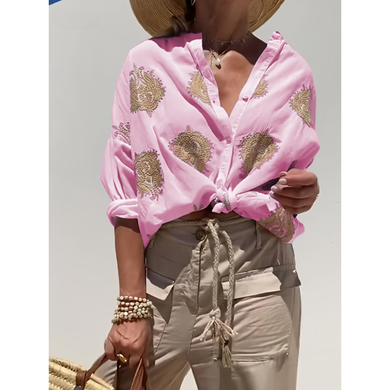 Renata - Comfortabele Bedrukte blouse