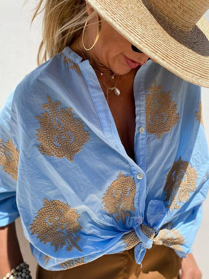 Renata - Comfortabele Bedrukte blouse
