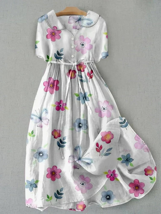 Lyric - Mode bloemenjurk met strik in de taille