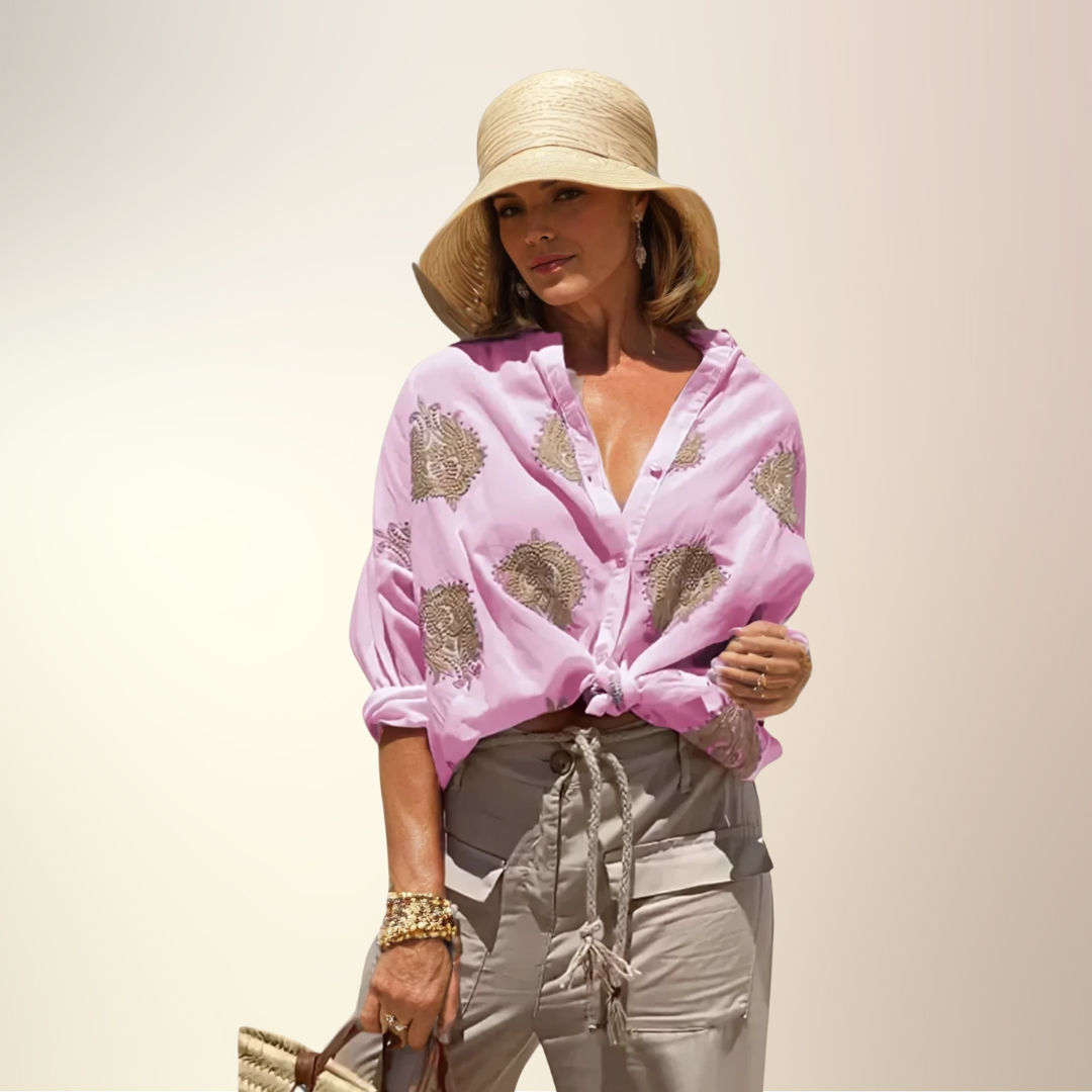 Renata - Comfortabele Bedrukte blouse