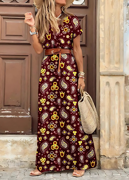 Roberta | Elegante Bohemien Maxi Jurk