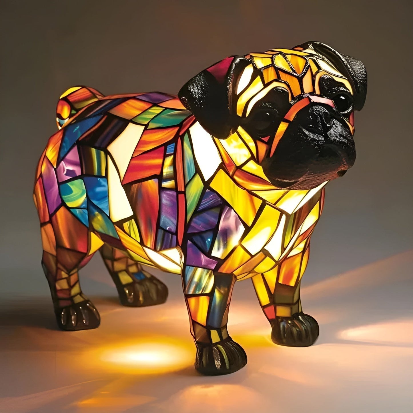 Praline – Lamp straalt geluk van de mopshond