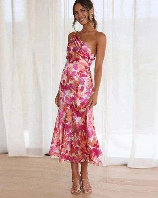 Sienna - Asymmetrische Maxijurk met Bloemenpatroon voor Dames