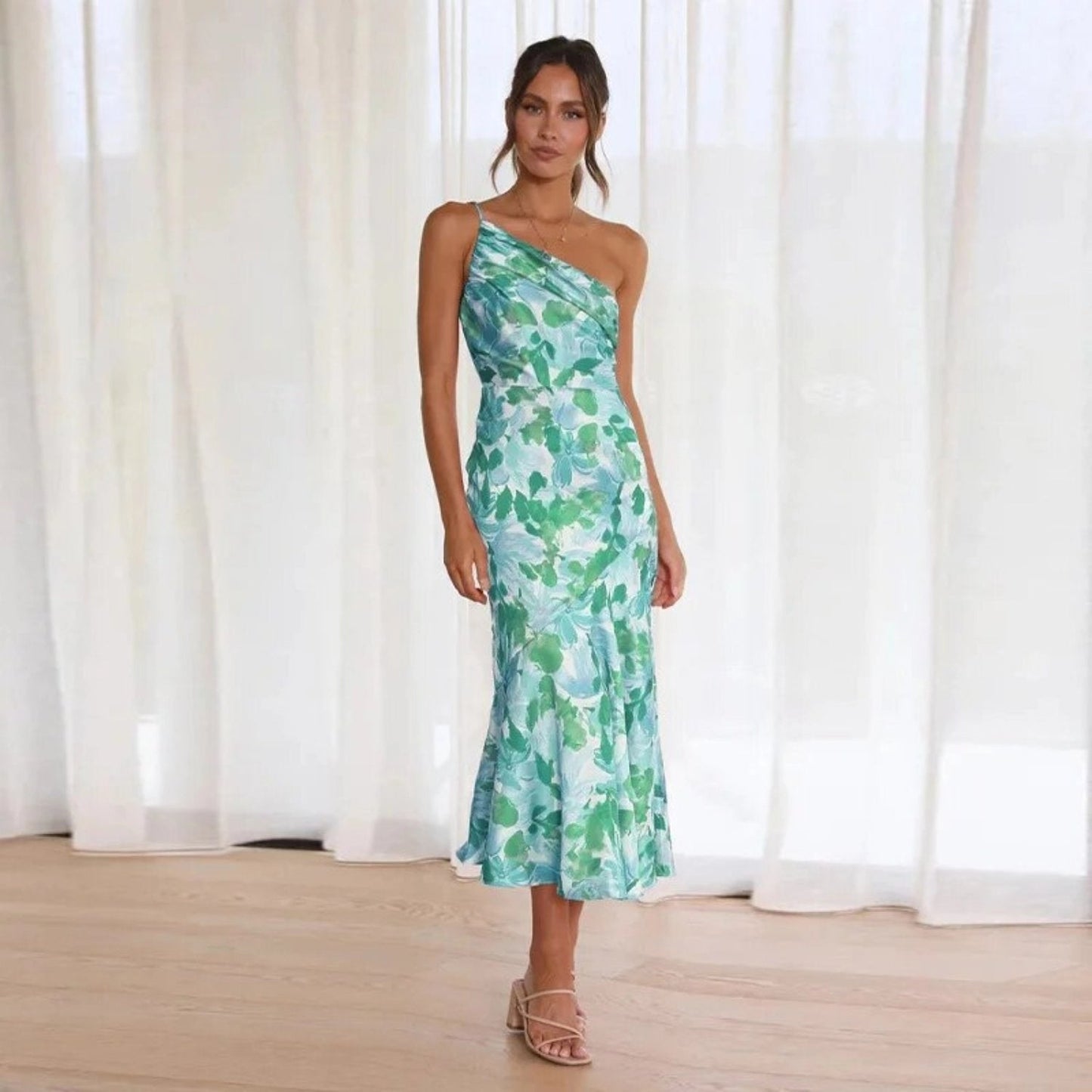 Sienna - Asymmetrische Maxijurk met Bloemenpatroon voor Dames