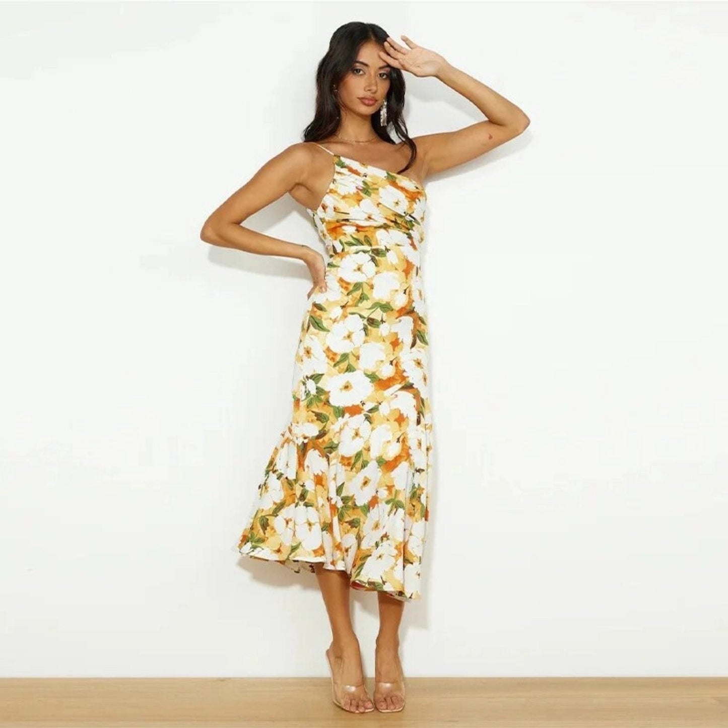 Sienna - Asymmetrische Maxijurk met Bloemenpatroon voor Dames