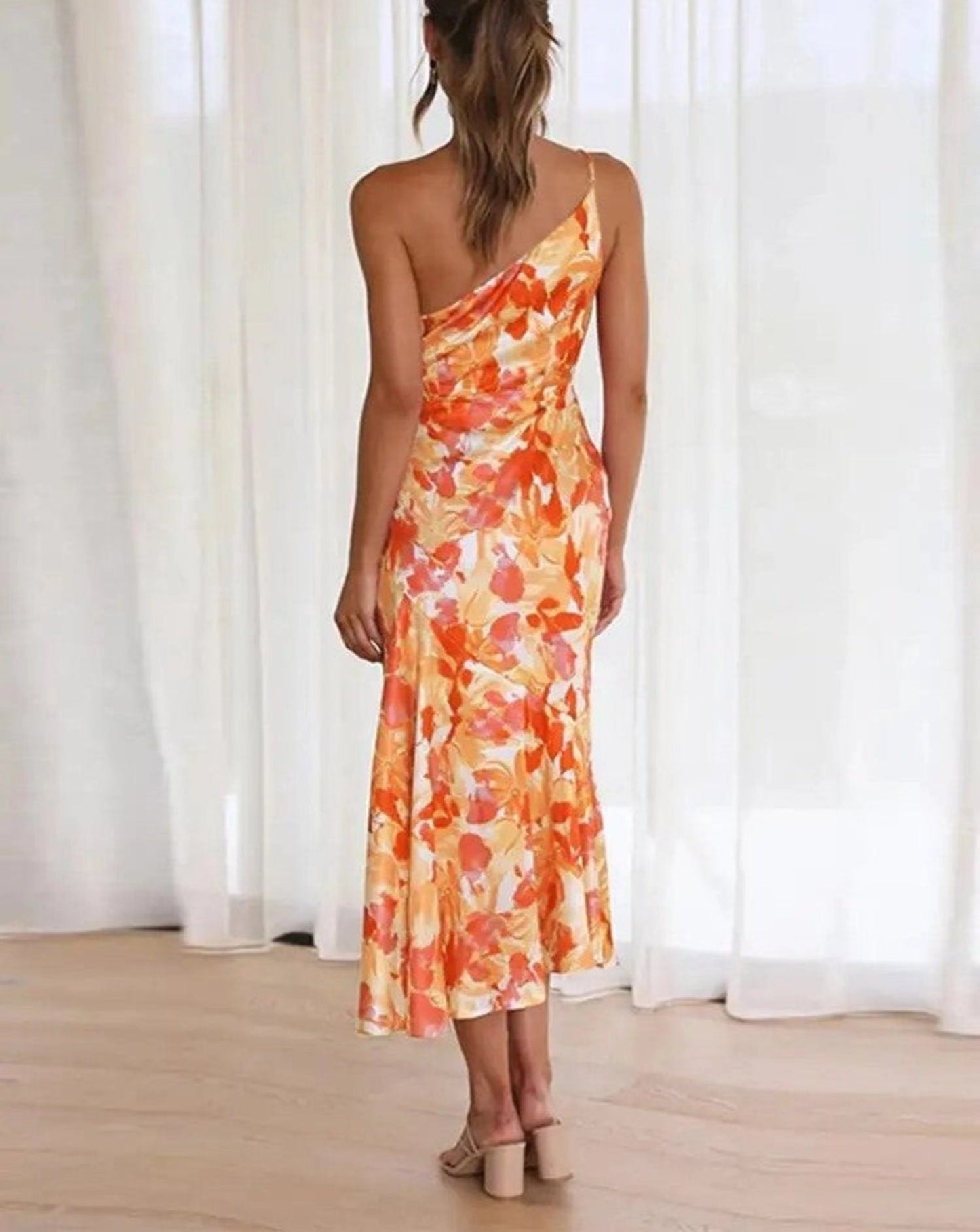 Sienna - Asymmetrische Maxijurk met Bloemenpatroon voor Dames