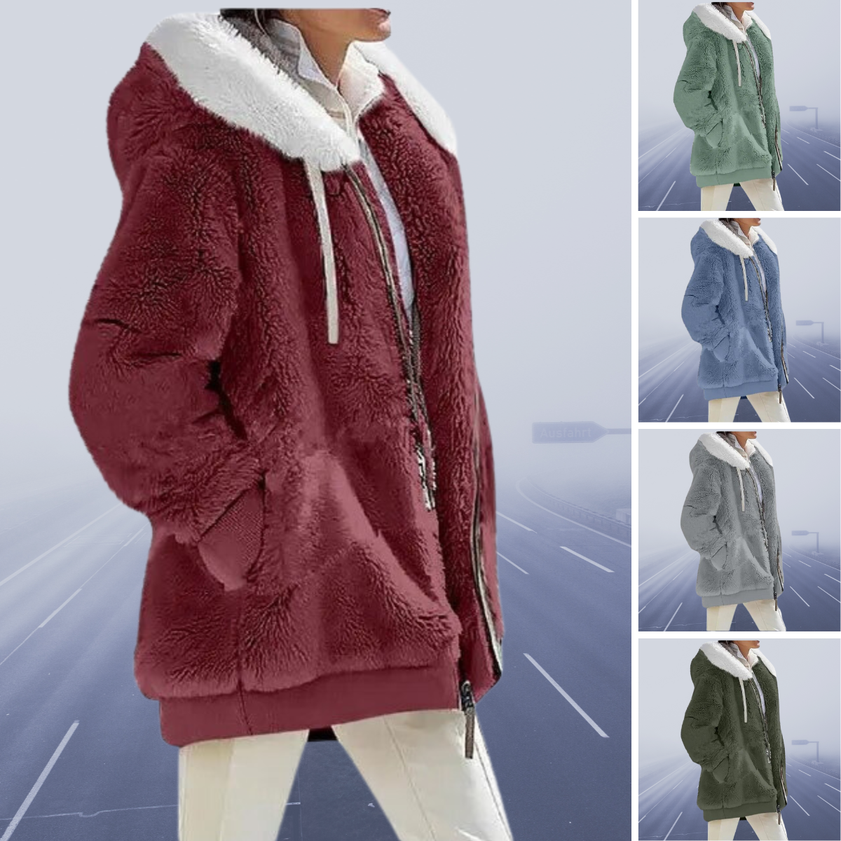 Lexi - Casual fleece jas met capuchon