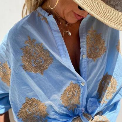 Renata - Comfortabele Bedrukte blouse