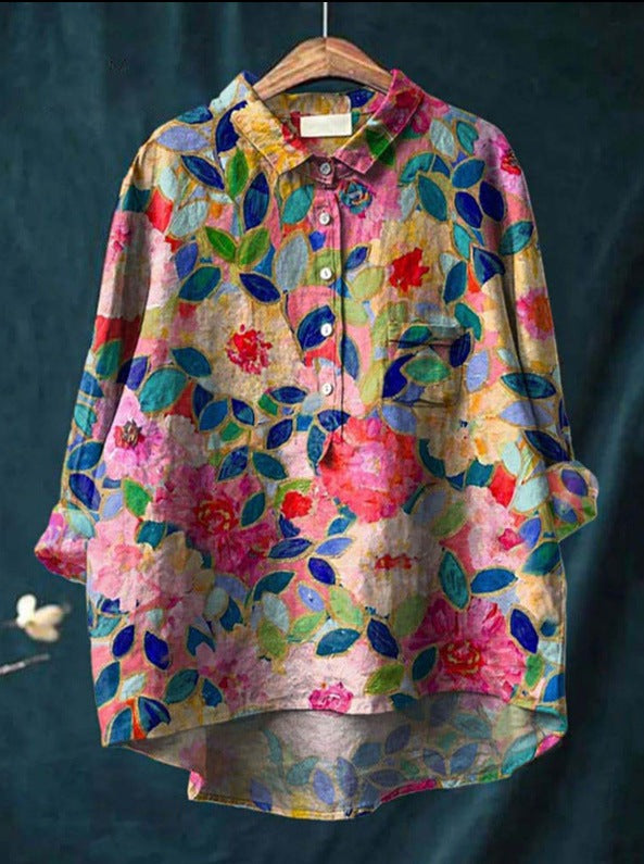 Eveline™ | Klassieke Blouse met Bloemenpatroon