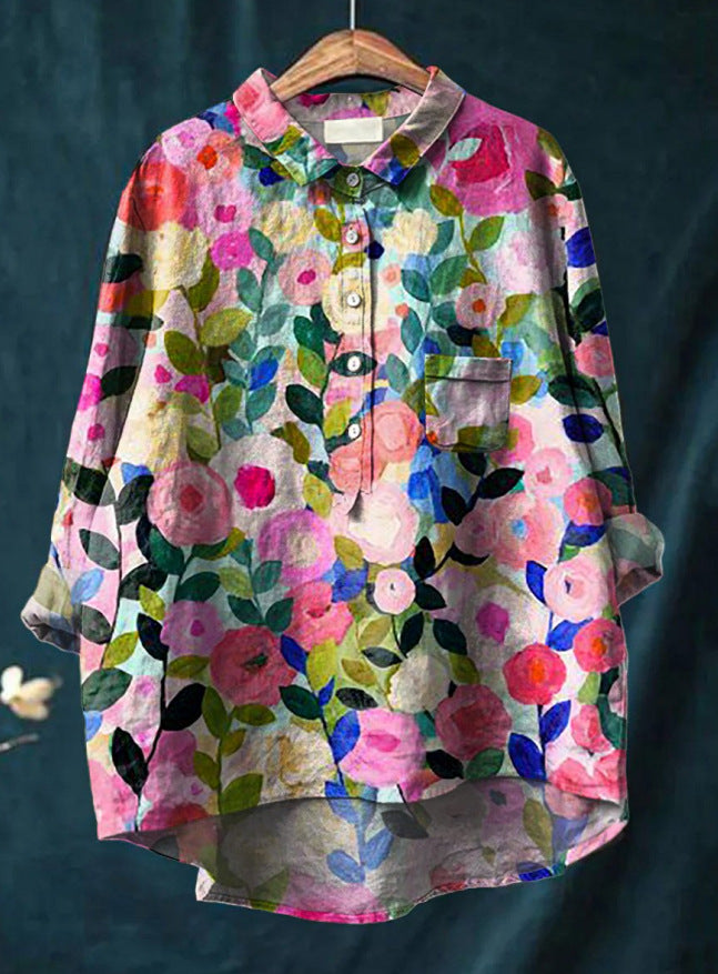 Eveline™ | Klassieke Blouse met Bloemenpatroon