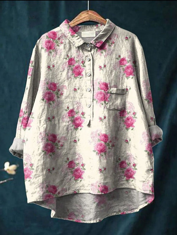 Eveline™ | Klassieke Blouse met Bloemenpatroon