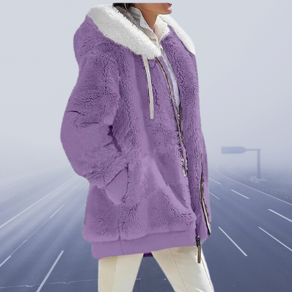 Lexi - Casual fleece jas met capuchon