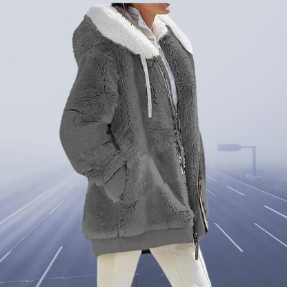 Lexi - Casual fleece jas met capuchon