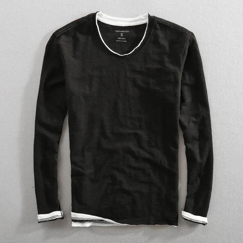 Jeroen™ | katoenen T-shirt met lange mouwen