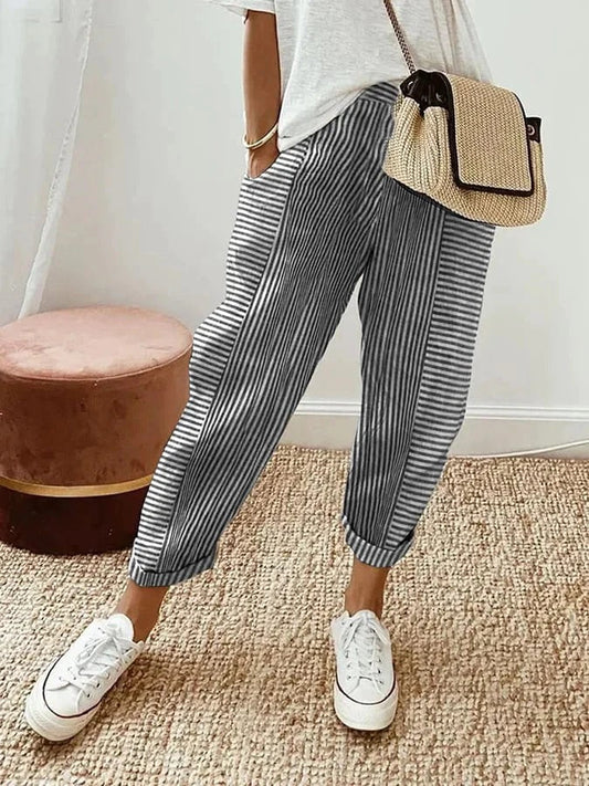 Lara™ | Gestreepte Pantalonbroek