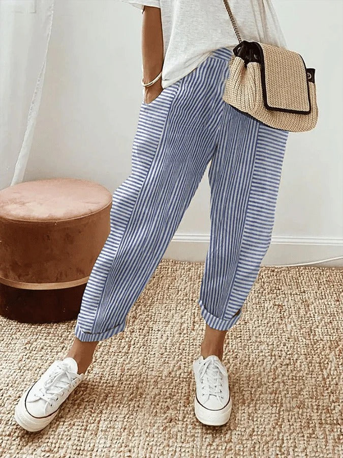 Lara™ | Gestreepte Pantalonbroek