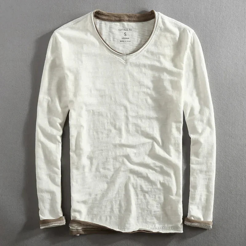 Jeroen™ | katoenen T-shirt met lange mouwen