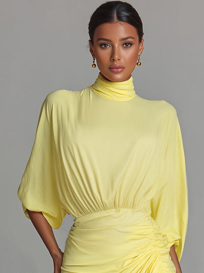 Maxi Jurk Comfortabel in Levendige Gele Mix