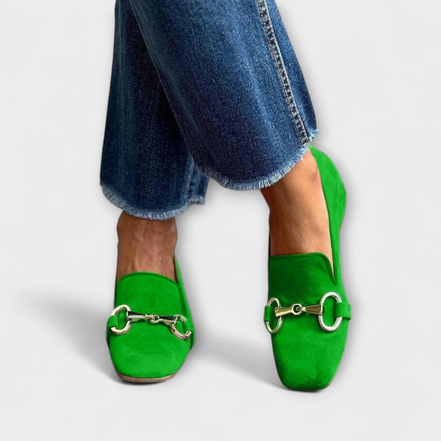 Tina™ | Vierkante punt mocassins met gesp