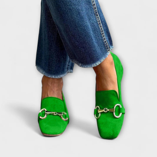 Tina™ | Vierkante punt mocassins met gesp
