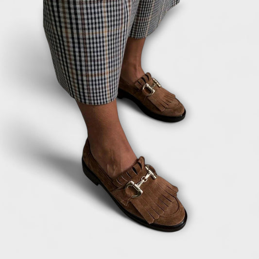 Yara™ | Bruine Mocassins met Ronde Neus