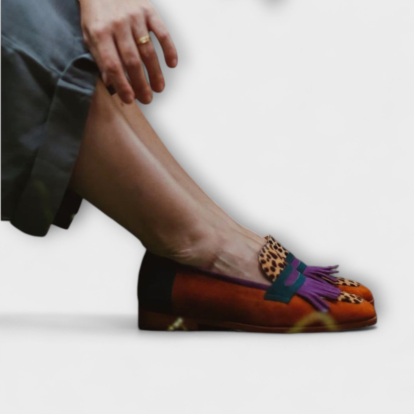 Esther™ | Bruine Instapper met Luipaardprint