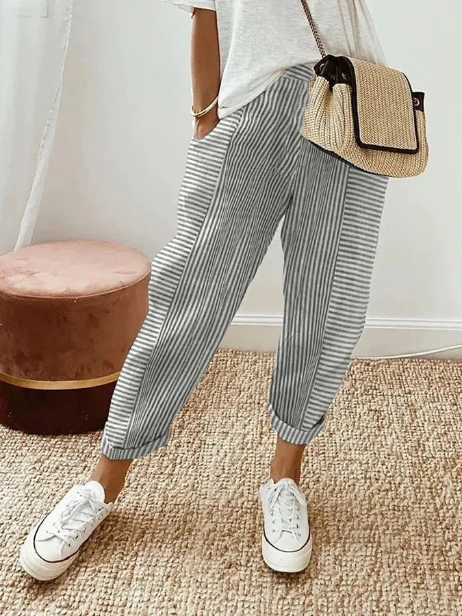 Lara™ | Gestreepte Pantalonbroek