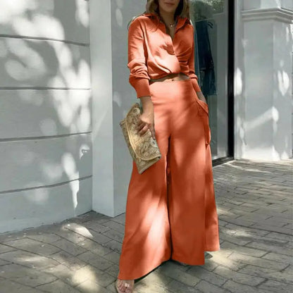 Zomerset met geknoopte blouse en hoge taille palazzo broek