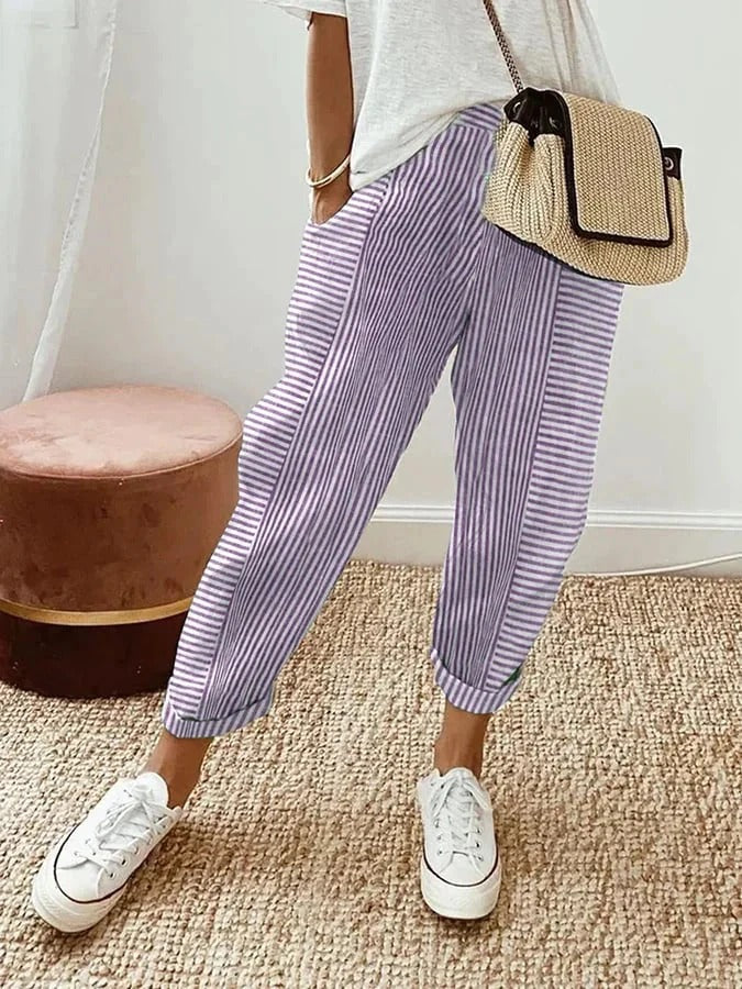 Lara™ | Gestreepte Pantalonbroek