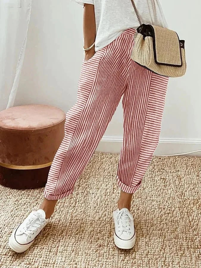 Lara™ | Gestreepte Pantalonbroek
